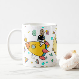 Astronaut Outer Space Cartoon Kaffeetasse