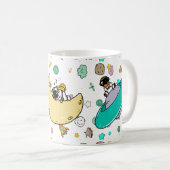 Astronaut Outer Space Cartoon Kaffeetasse (VorderseiteRechts)