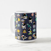 Astronaut Outer Space Cartoon Kaffeetasse (Vorderseite Links)