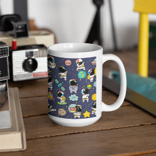 Astronaut Outer Space Cartoon Kaffeetasse