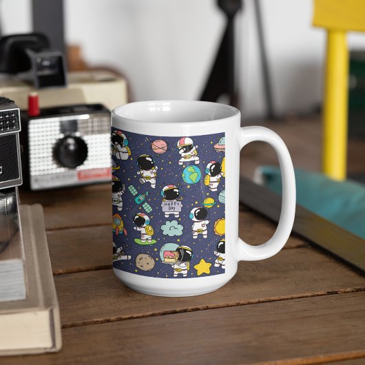 Astronaut Outer Space Cartoon Kaffeetasse