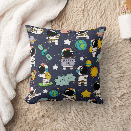 Astronaut Outer Space Cartoon Kissen (Decke)