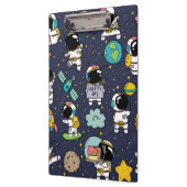 Astronaut Outer Space Cartoon Klemmbrett (Links)