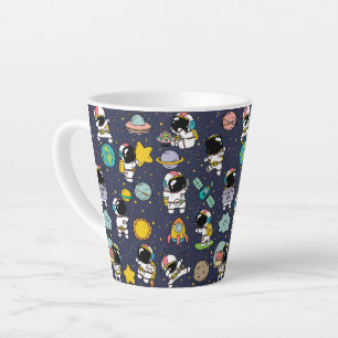 Astronaut Outer Space Cartoon Milchtasse
