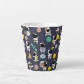 Astronaut Outer Space Cartoon Milchtasse (Vorderseite)