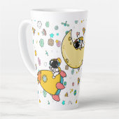 Astronaut Outer Space Cartoon Milchtasse (Linke Ecke)
