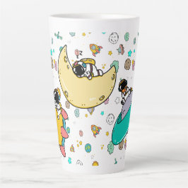 Astronaut Outer Space Cartoon Milchtasse