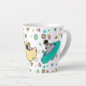 Astronaut Outer Space Cartoon Milchtasse (Rechte Ecke)