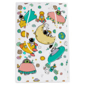 Astronaut Outer Space Cartoon Mittlere Geschenktüte (Vorderseite)