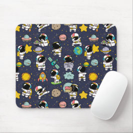 Astronaut Outer Space Cartoon Mousepad