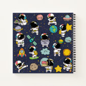Astronaut Outer Space Cartoon Notizblock (Rückseite)