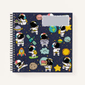 Astronaut Outer Space Cartoon Notizblock (Vorderseite)
