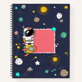 Astronaut Outer Space Cartoon Notizblock