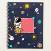 Astronaut Outer Space Cartoon Planer (Vorderseite)
