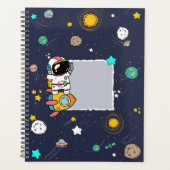 Astronaut Outer Space Cartoon Planer (Vorderseite)