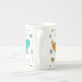 Astronaut Outer Space Cartoon Porzellantasse (Rückseite)