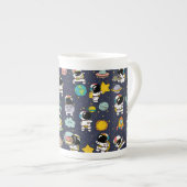 Astronaut Outer Space Cartoon Porzellantasse (Vorderseite Rechts)