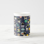 Astronaut Outer Space Cartoon Porzellantasse (Vorderseite)
