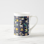 Astronaut Outer Space Cartoon Porzellantasse (Rechts)