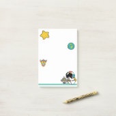 Astronaut Outer Space Cartoon Post-it Klebezettel (Auf Schreibtisch)