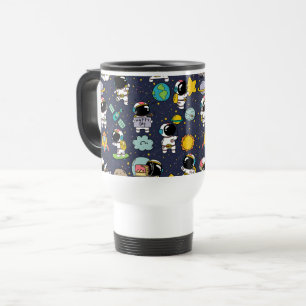 Astronaut Outer Space Cartoon Reisebecher