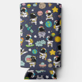 Astronaut Outer Space Cartoon Selters Dosenkühler (Rückseite)