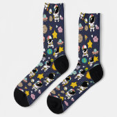 Astronaut Outer Space Cartoon Socken (Linkes Detail)