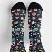 Astronaut Outer Space Cartoon Socken (Oben)