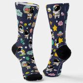 Astronaut Outer Space Cartoon Socken (Gewinkelt)