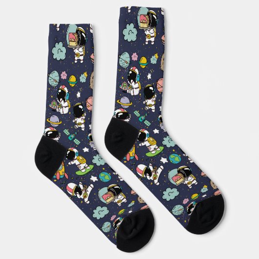 Astronaut Outer Space Cartoon Socken (Rechts)