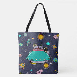 Astronaut Outer Space Cartoon Tasche