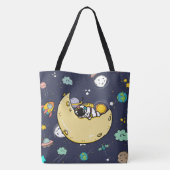 Astronaut Outer Space Cartoon Tasche (Rückseite)