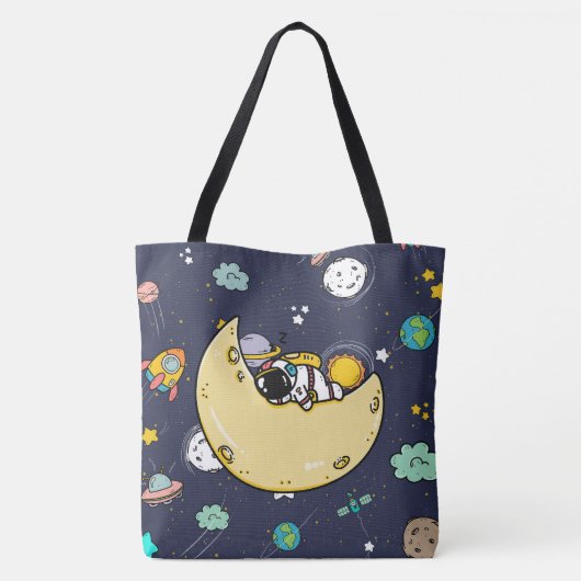 Astronaut Outer Space Cartoon Tasche (Rückseite)