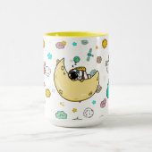 Astronaut Outer Space Cartoon Tasse (Zentrum)