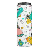 Astronaut Outer Space Cartoon Thermosbecher (Rückseite)
