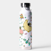 Astronaut Outer Space Cartoon Trinkflasche (Links)