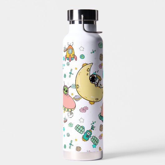 Astronaut Outer Space Cartoon Trinkflasche (Links)