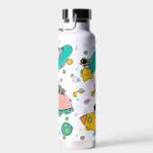 Astronaut Outer Space Cartoon Trinkflasche (Rechts)
