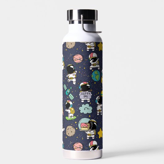 Astronaut Outer Space Cartoon Trinkflasche (Links)
