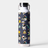 Astronaut Outer Space Cartoon Trinkflasche (Vorne)