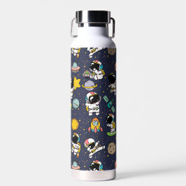 Astronaut Outer Space Cartoon Trinkflasche