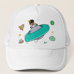 Astronaut Outer Space Cartoon Truckerkappe