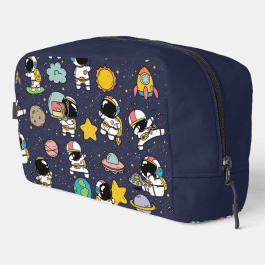 Astronaut Outer Space Cartoon Waschbeutel (Rechte Ecke)