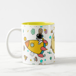 Astronaut Outer Space Cartoon Zweifarbige Tasse