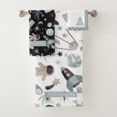Astronaut Outer Space Explorer Cooles blaues Muste Badhandtuch Set (Insitu)