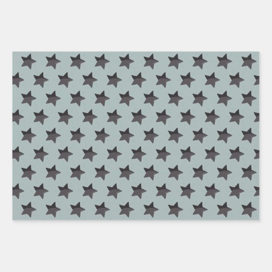 Astronaut Outer Space Explorer Cooles blaues Muste Geschenkpapier Set (Vorderseite 3)