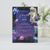 Astronaut Outer Space Geburtstag Einladung (Stehend Vorderseite)