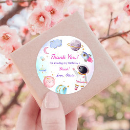 Astronaut Outer Space Geburtstag Vielen Dank Runder Aufkleber