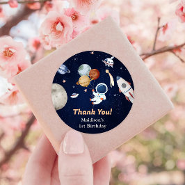 Astronaut Outer Space Geburtstag Vielen Dank Runder Aufkleber