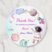 Astronaut Outer Space Geburtstagsparty Geschenkanhänger (Rückseite)